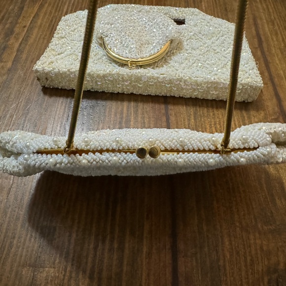 Walborg White Beaded Clutch and Wristlet Set - Picture 9 of 13